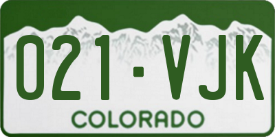 CO license plate 021VJK