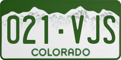CO license plate 021VJS