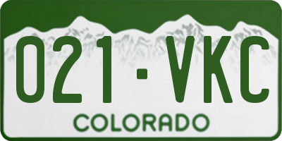 CO license plate 021VKC