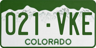 CO license plate 021VKE