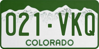 CO license plate 021VKQ