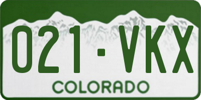 CO license plate 021VKX