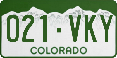 CO license plate 021VKY