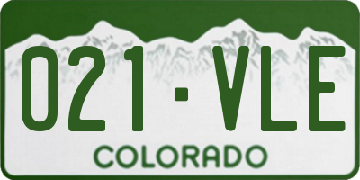 CO license plate 021VLE