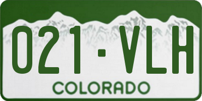 CO license plate 021VLH