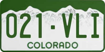 CO license plate 021VLI