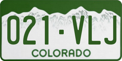 CO license plate 021VLJ
