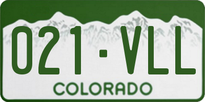 CO license plate 021VLL
