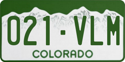 CO license plate 021VLM