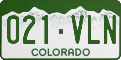 CO license plate 021VLN