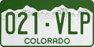 CO license plate 021VLP
