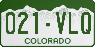 CO license plate 021VLQ