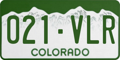 CO license plate 021VLR
