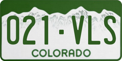 CO license plate 021VLS