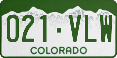 CO license plate 021VLW
