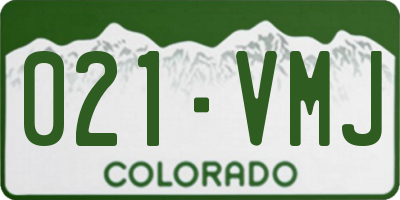 CO license plate 021VMJ