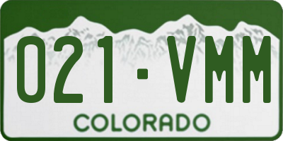 CO license plate 021VMM