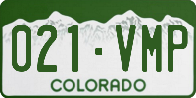 CO license plate 021VMP