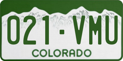 CO license plate 021VMU