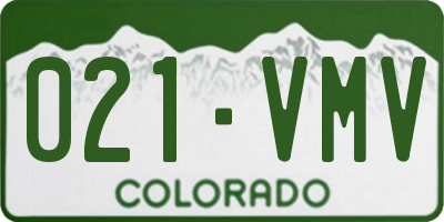 CO license plate 021VMV