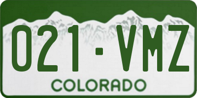 CO license plate 021VMZ