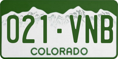 CO license plate 021VNB