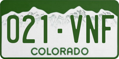 CO license plate 021VNF