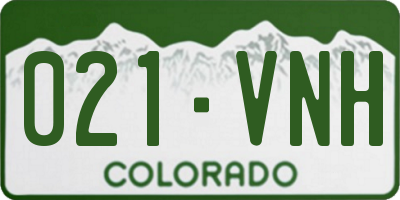 CO license plate 021VNH