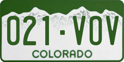CO license plate 021VOV