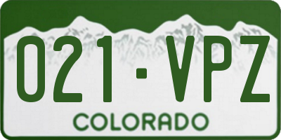 CO license plate 021VPZ