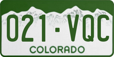 CO license plate 021VQC