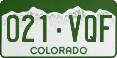 CO license plate 021VQF