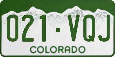 CO license plate 021VQJ