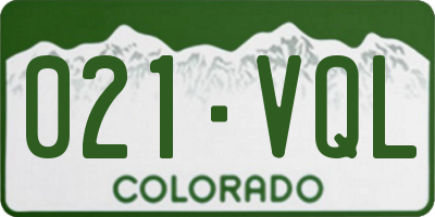 CO license plate 021VQL