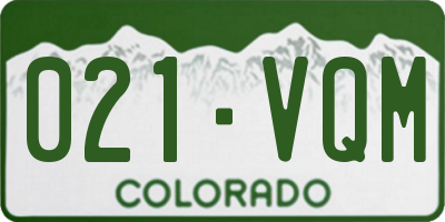 CO license plate 021VQM