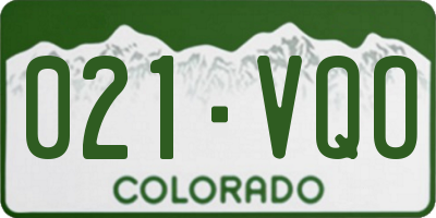 CO license plate 021VQO