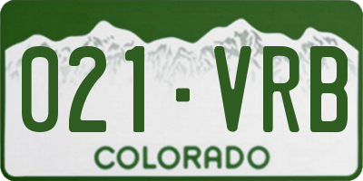 CO license plate 021VRB