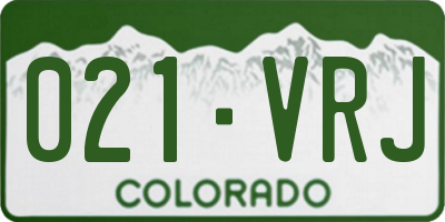 CO license plate 021VRJ