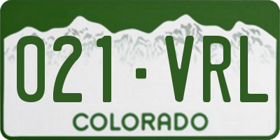 CO license plate 021VRL