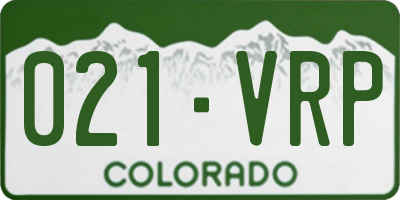 CO license plate 021VRP