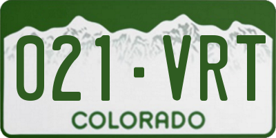 CO license plate 021VRT