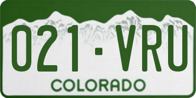 CO license plate 021VRU