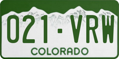 CO license plate 021VRW
