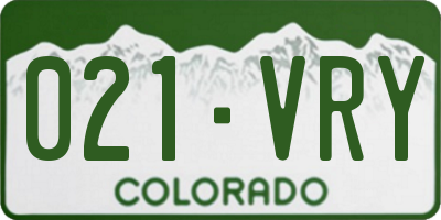 CO license plate 021VRY