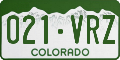 CO license plate 021VRZ