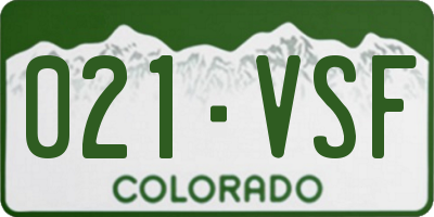 CO license plate 021VSF