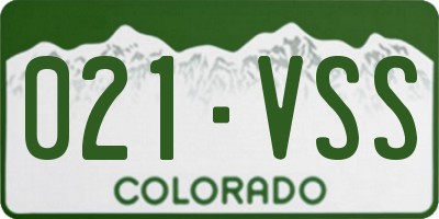CO license plate 021VSS