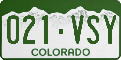 CO license plate 021VSY
