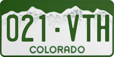 CO license plate 021VTH