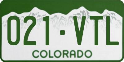 CO license plate 021VTL